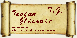 Teofan Glišović vizit kartica